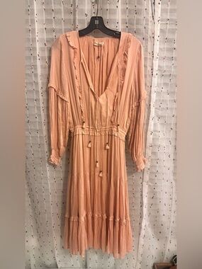 Spell Peach Ruffle Tiered Maxi Dress